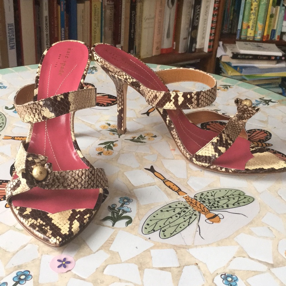 Kate Spade Python Print Leather Heels - image 1
